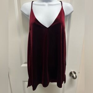 Abercrombie & Fitch Burgundy Velvet V-Neck Razor Back Camisole Tank – NWT SZ L